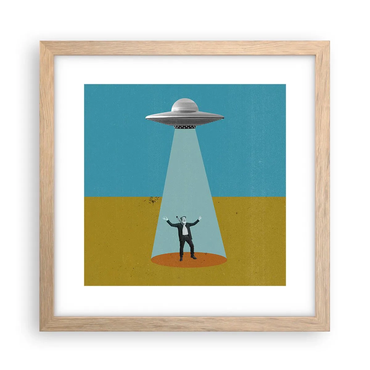 Plagát v ráme zo svetlého duba - Blízke stretnutie - 30x30 cm