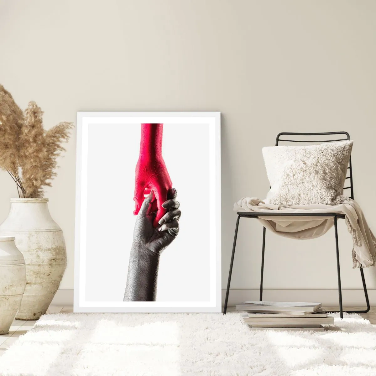 Plagát v bielom ráme - Spolu aj keď sme odlišní - 61x91 cm