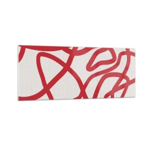 Obraz na skle - Červené na bielom - 100x40 cm