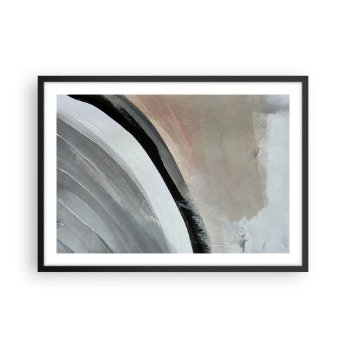 Plagát v čiernom ráme - Kompozícia: čierny a šedý oblúk - 70x50 cm