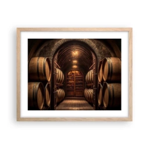 Plagát v ráme zo svetlého duba - Nádherná pivnica - 50x40 cm