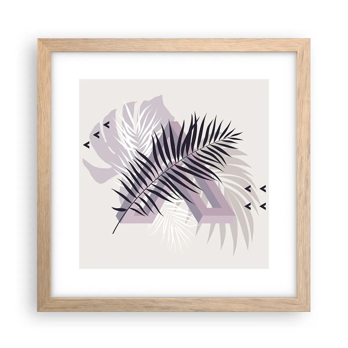 Plagát v ráme zo svetlého duba - Tieň tieňa - 30x30 cm