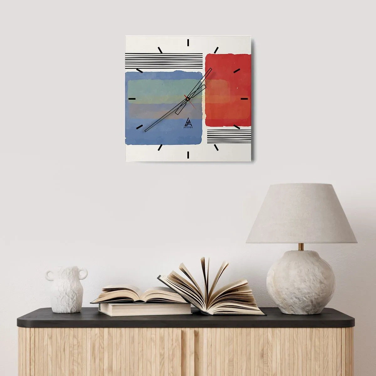 Nástenné hodiny - Duch a písmeno geometrie - 30x30 cm