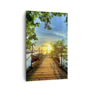 Obraz na plátne - Západ pri vode - 80x120 cm