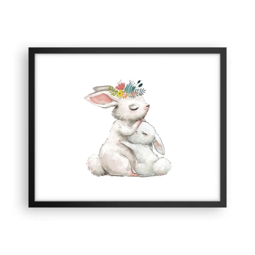 Plagát v čiernom ráme - Najlepšie je u mamy - 50x40 cm