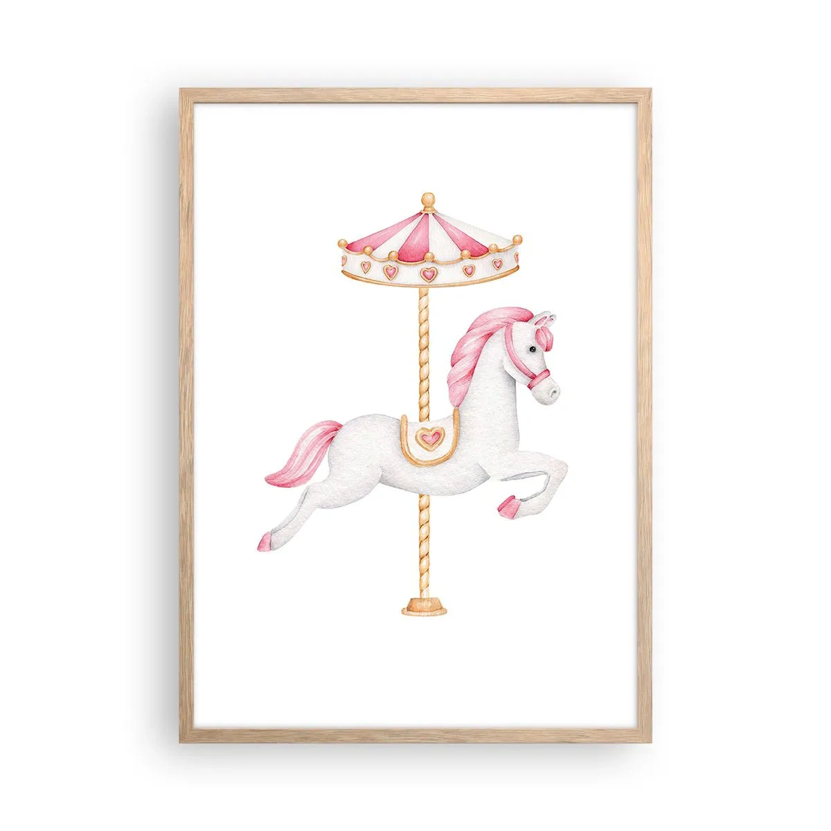 Plagát v ráme zo svetlého duba - Vyrazil z kopýtka - 50x70 cm