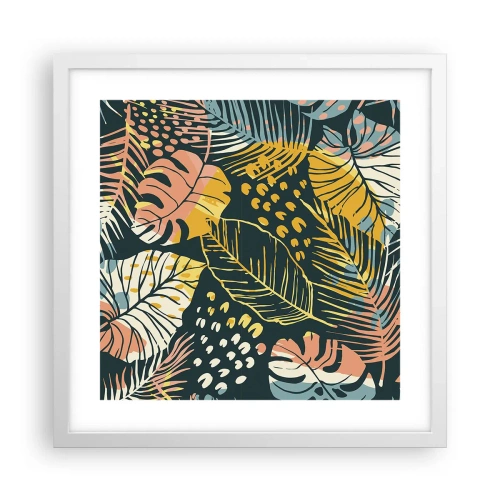 Plagát v bielom ráme - Listová fantázia - 40x40 cm