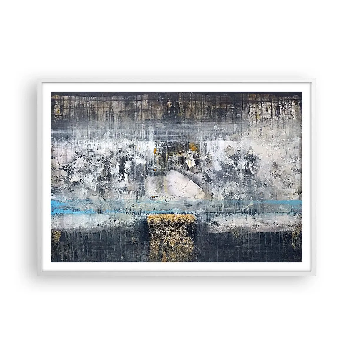 Plagát v bielom ráme - Ako na ľade, tak aj na hrude - 100x70 cm