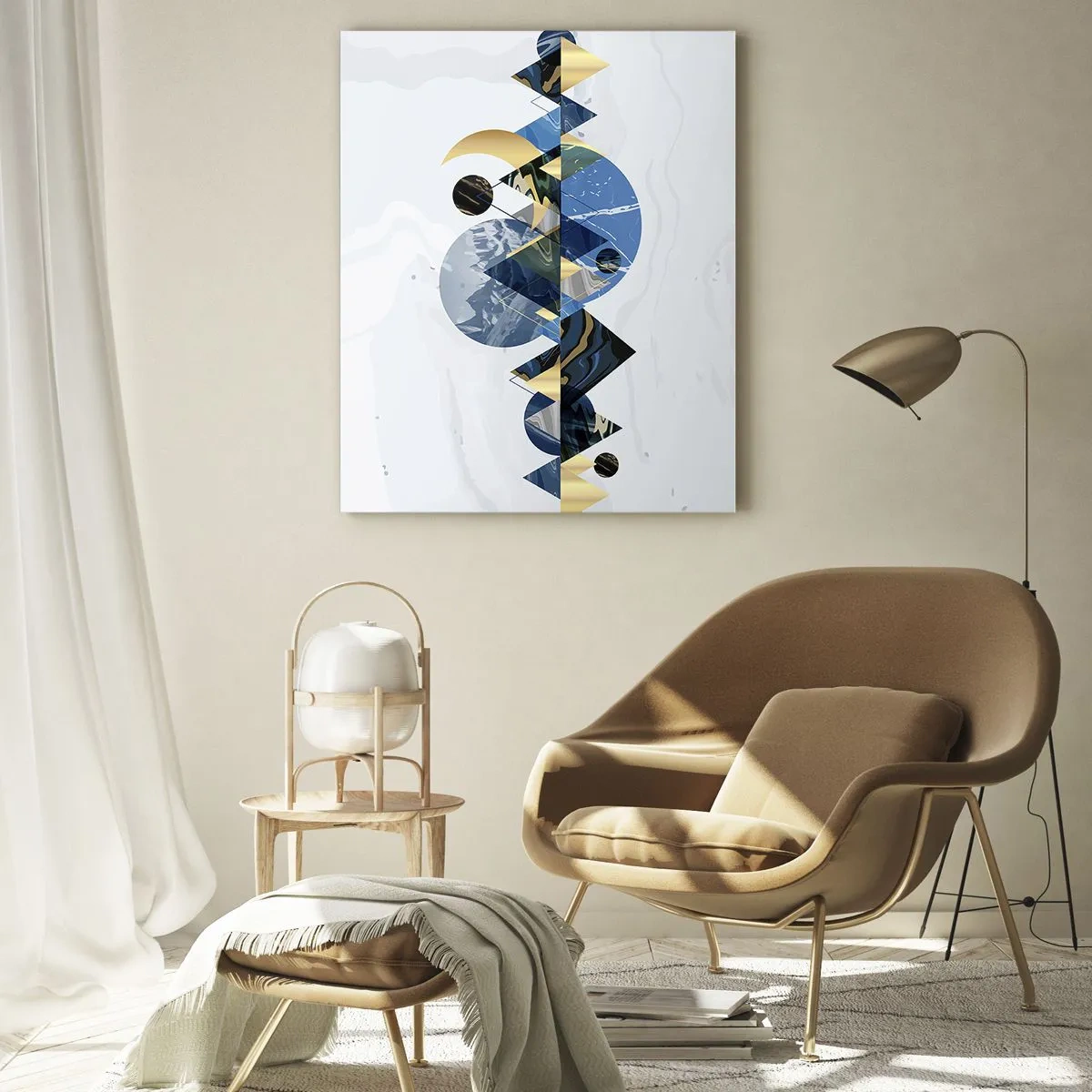 Obraz na skle - Geometrická krajina - 50x70 cm