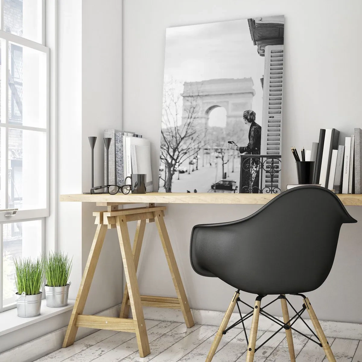 Obraz na skle - Izba s výhľadom - 80x120 cm