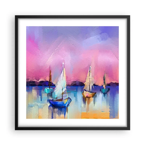 Plagát v čiernom ráme - Smer: široká voda - 50x50 cm