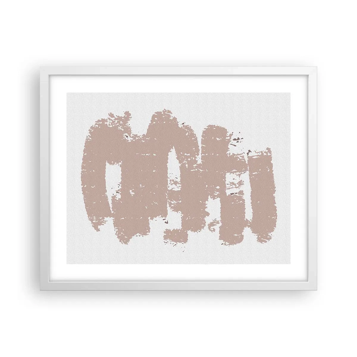Plagát v bielom ráme - Abstrakcia v jemnej ružovej - 50x40 cm