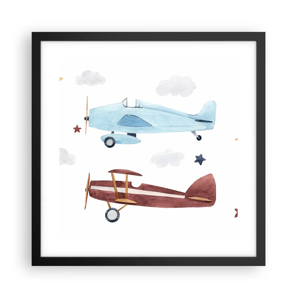 Plagát v čiernom ráme - Pán pilot, čakáme! - 40x40 cm