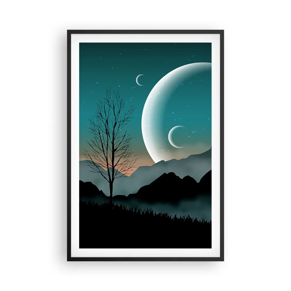 Plagát v čiernom ráme - Karneval hviezdnej noci - 61x91 cm