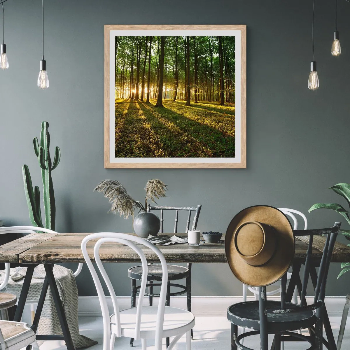 Plagát v ráme zo svetlého duba - Fotografie všetkých jarí - 60x60 cm