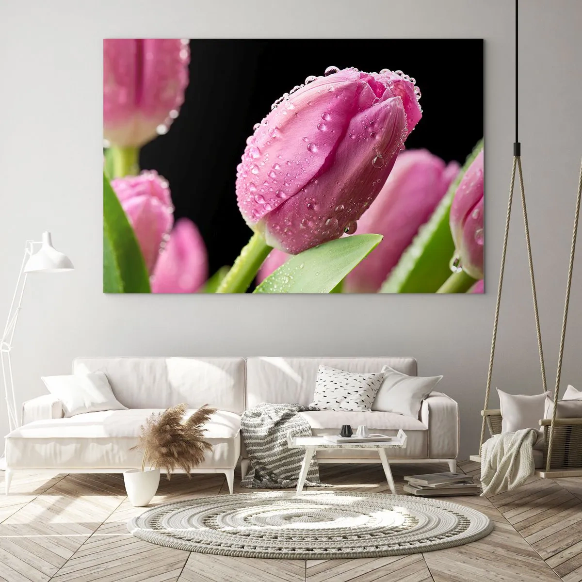 Obraz na skle - Ľaliový sen v rose - 120x80 cm