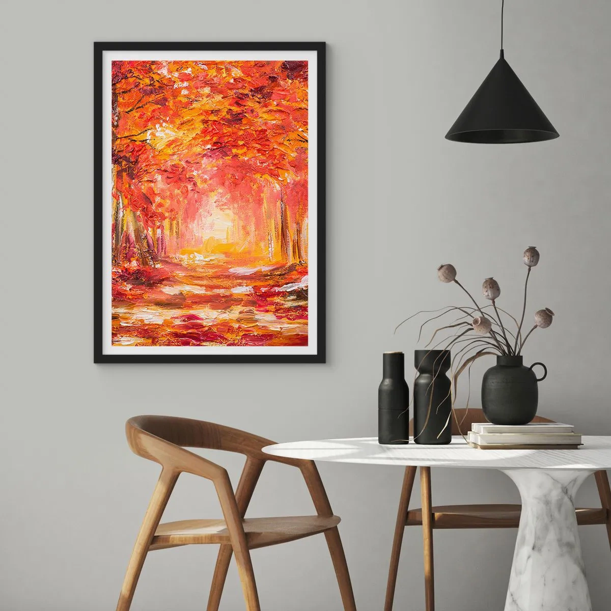 Plagát v čiernom ráme - Medený les - 40x50 cm