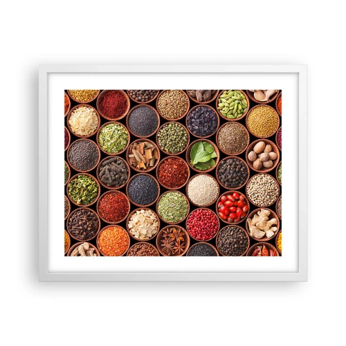 Plagát v bielom ráme - Všetky chute sveta - 50x40 cm