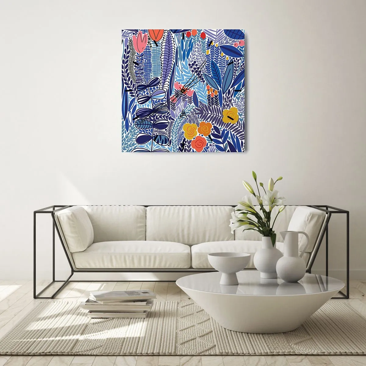 Nástenné hodiny - Havajská záhrada - 30x30 cm