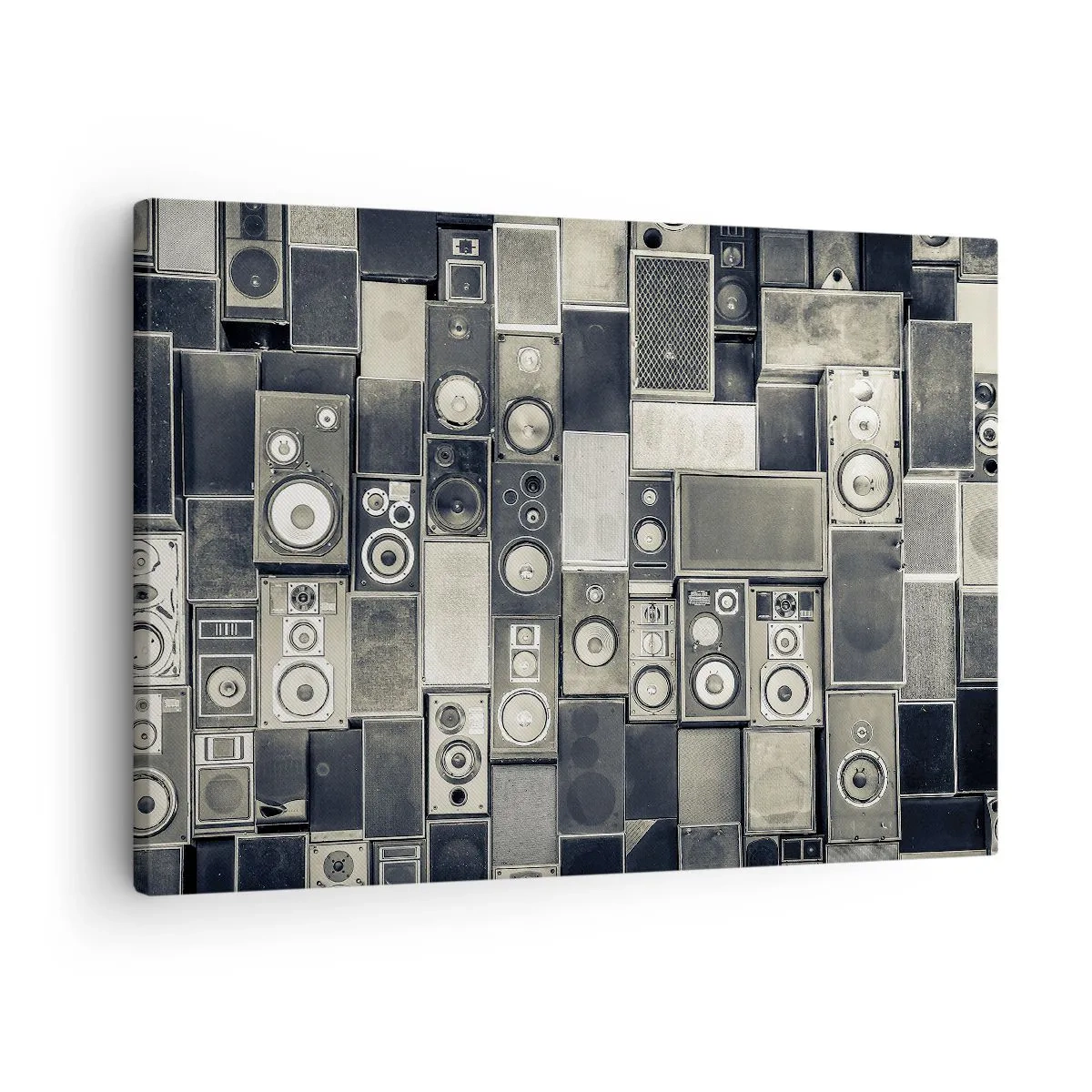 Obraz na plátne - Kolekcia reproduktorov v retro štýle - 70x50cm - A všetko je v pohode - Moderná nástenná dekorácia do obývacej izby a spálne ARTTOR