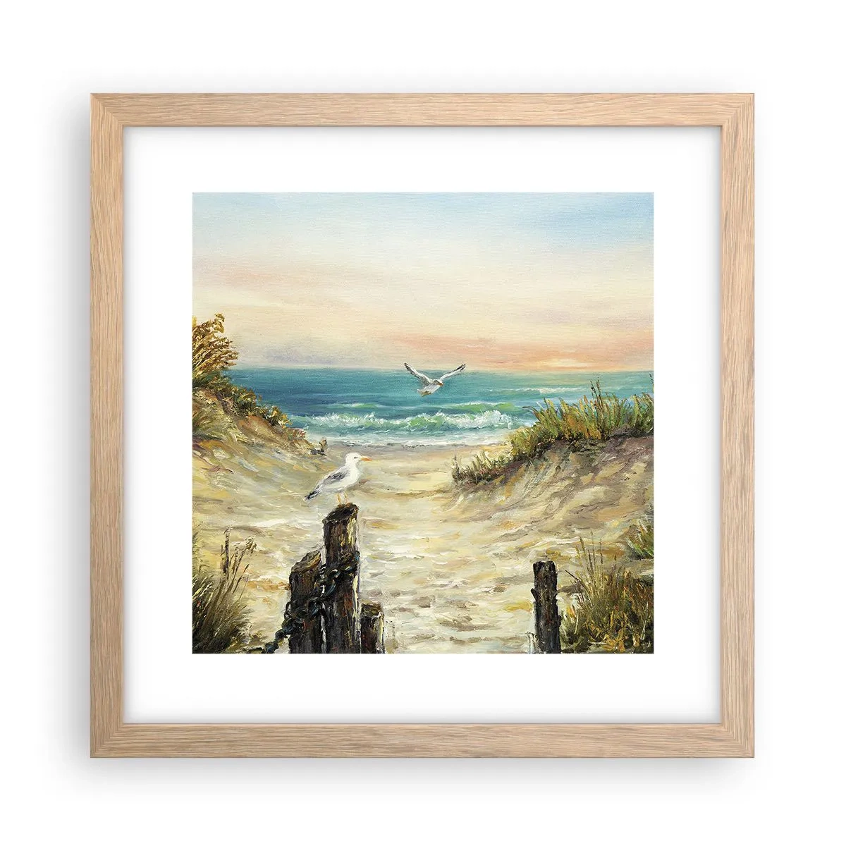 Plagát v ráme zo svetlého duba - Bezvetrie a samota - 30x30 cm