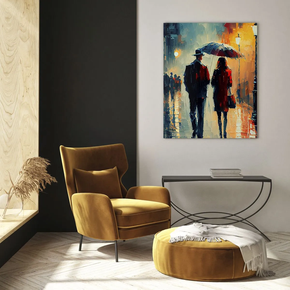 Obraz na skle - Mestská love story - 50x70 cm
