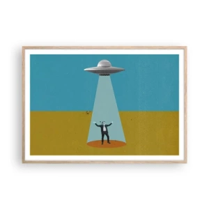 Plagát v ráme zo svetlého duba - Blízke stretnutie - 100x70 cm