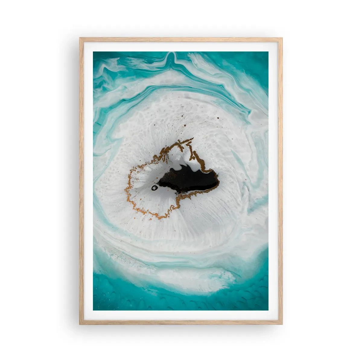 Plagát v ráme zo svetlého duba - Preniknúť dovnútra - 70x100 cm