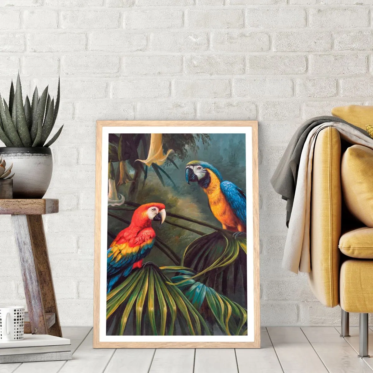 Plagát v ráme zo svetlého duba - Romantizmus v trópoch - 50x70 cm