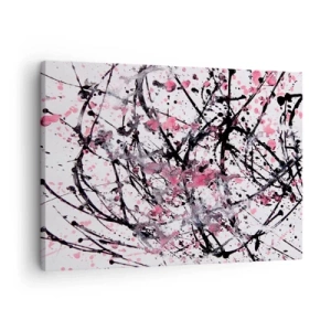 Obraz na plátne - Abstraktný vzor v odtieňoch ružovej, čiernej a bielej - 70x50cm - Pominuteľná povaha života - Moderná nástenná dekorácia do obývacej izby a spálne ARTTOR