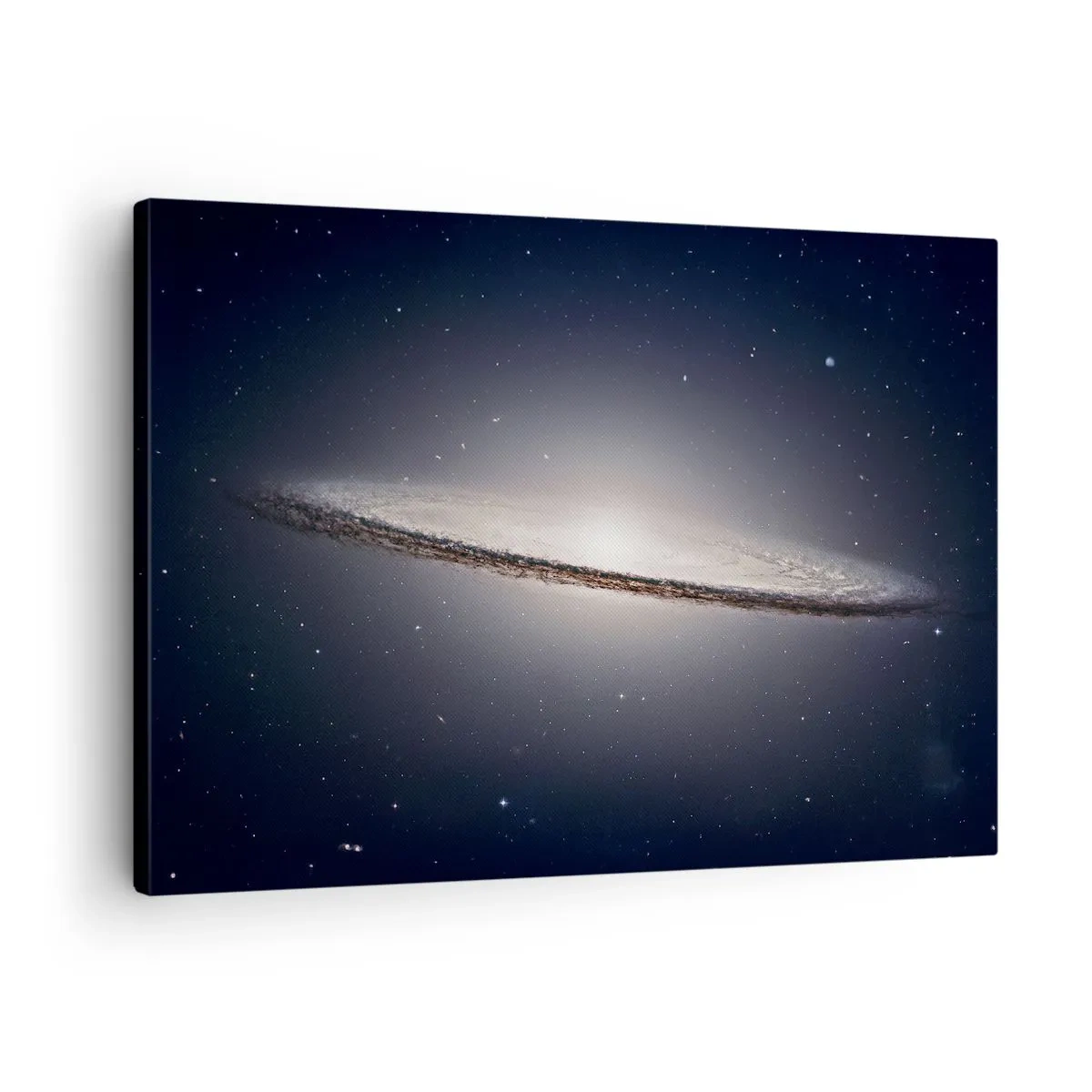 Obraz na plátne - Špirálna galaxia na pozadí hviezdneho vesmíru - 70x50cm - Kedysi dávno v jednej preďalekej galaxii… - Moderná nástenná dekorácia do obývacej izby a spálne ARTTOR