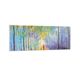 Obraz na skle - Nočná pieseň dažďa - 140x50 cm