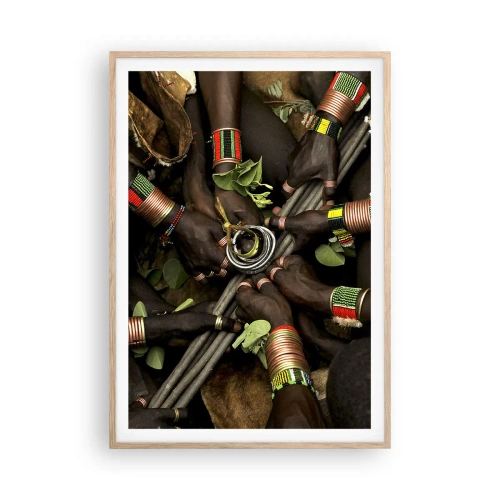 Plagát v ráme zo svetlého duba - Sme spolu - 70x100 cm