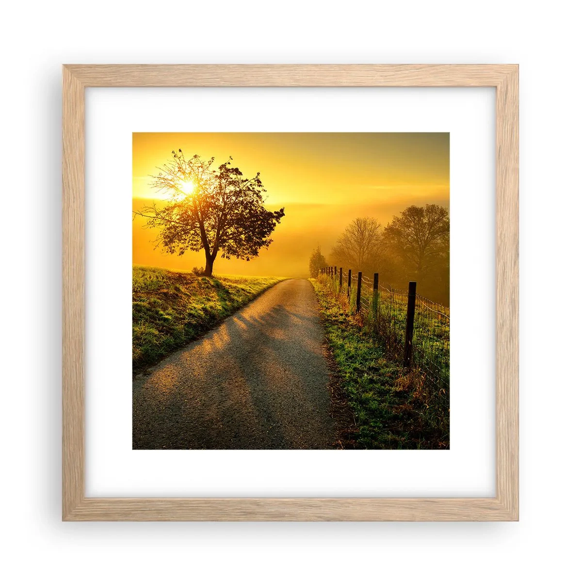 Plagát v ráme zo svetlého duba - Medové popoludnie - 30x30 cm