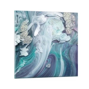 Obraz na skle - Prúdy modrej - 70x70 cm