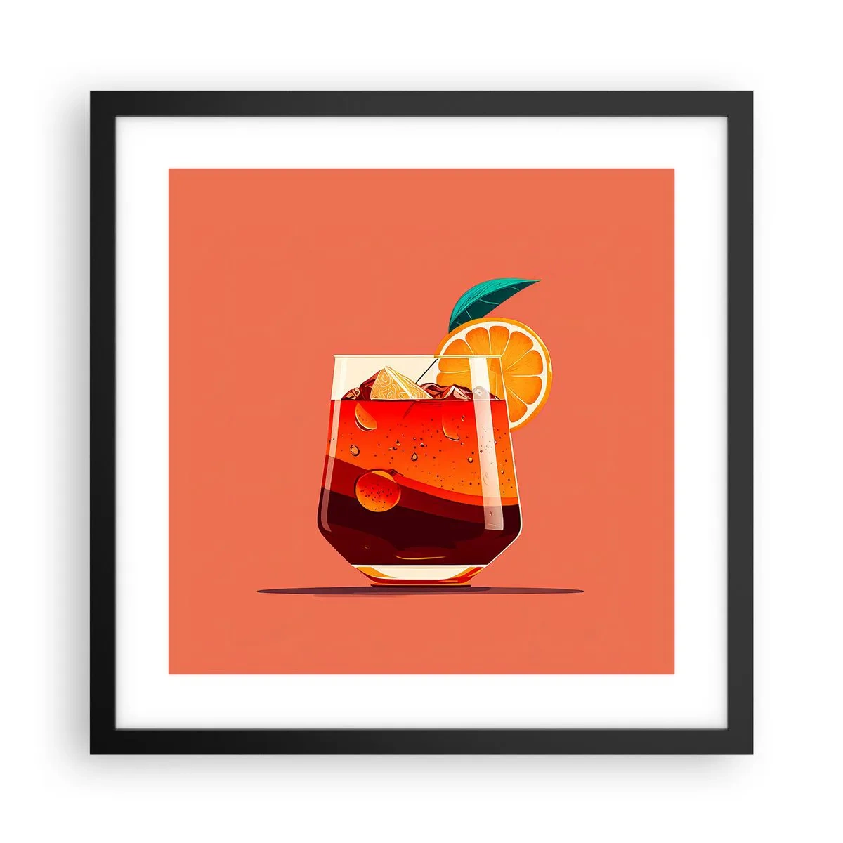 Plagát v čiernom ráme - Letné osvieženie - 40x40 cm