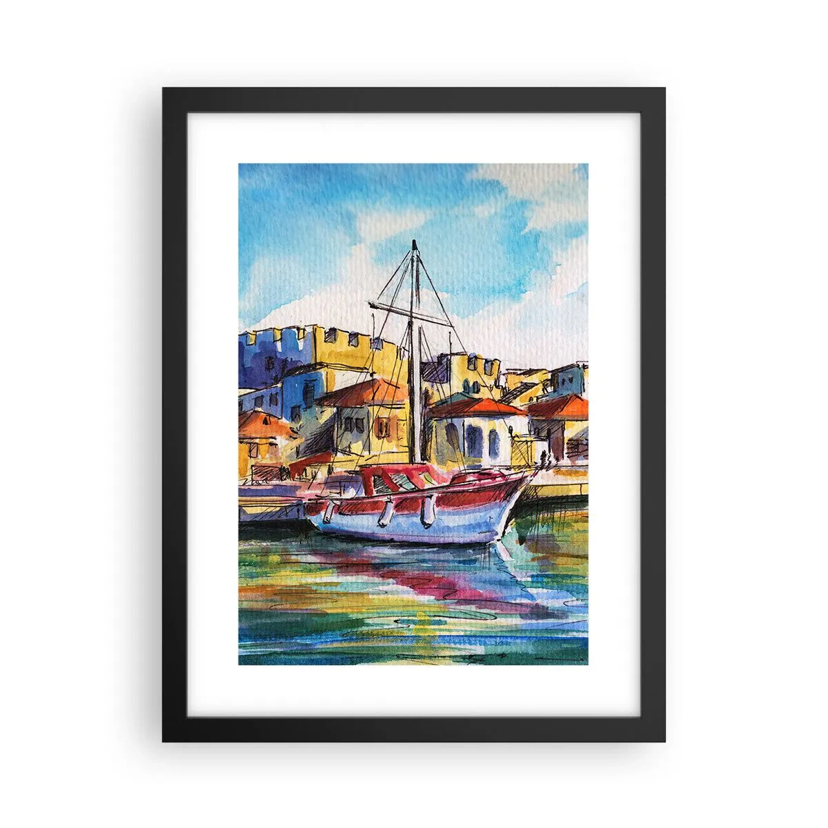 Plagát v čiernom ráme - Dúhové popoludnie - 30x40 cm