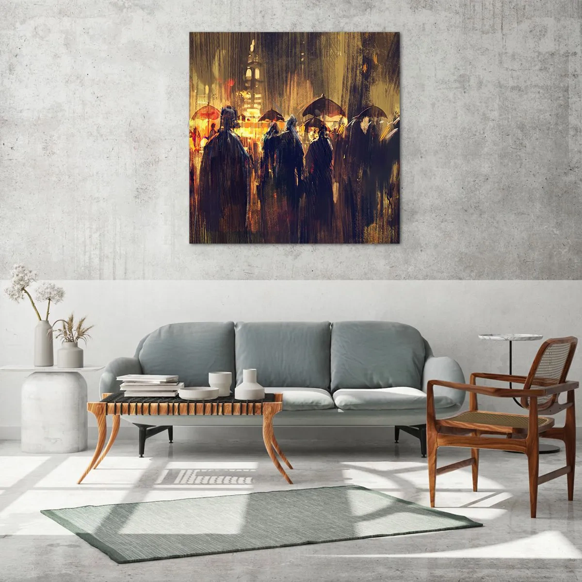 Obraz na skle - Nasledovníci dažďa - 50x50 cm