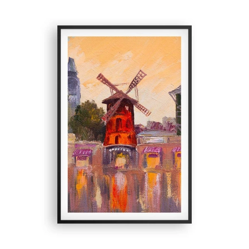 Plagát v čiernom ráme - Parížske ikony – Moulin Rouge - 61x91 cm