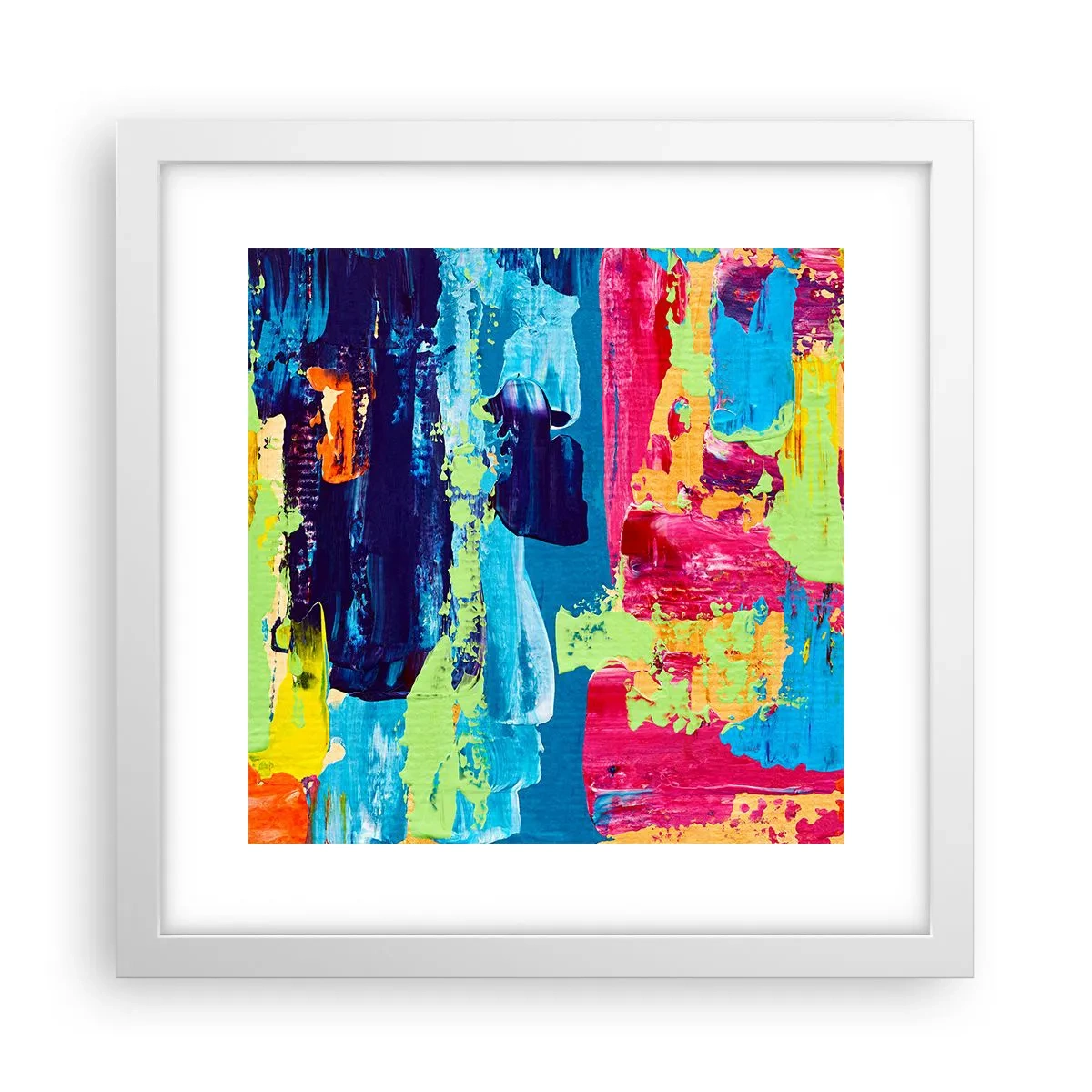 Plagát v bielom ráme - Život je krásny! - 30x30 cm