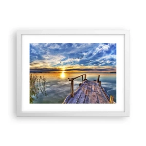 Plagát v bielom ráme - Vietor ide odpočívať - 40x30 cm