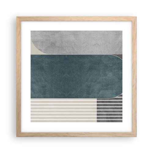 Plagát v ráme zo svetlého duba - Kompozícia na úrovni - 40x40 cm
