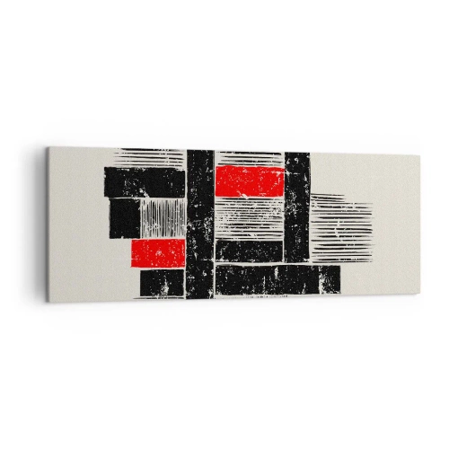 Obraz na plátne - Červené a čierne - 140x50 cm