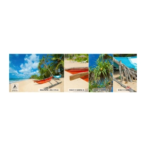 Vzorka samolepiacej fototapety Deluxe Sticker - Kúzlo trópov - Krajina, oceán, Exotická pláž - 100x30 cm