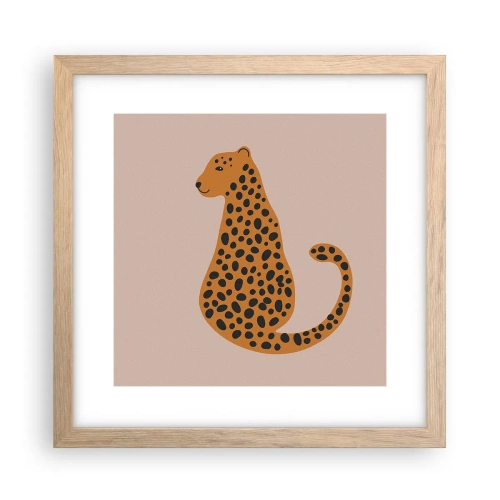 Plagát v ráme zo svetlého duba - Leopardný vzor je v móde - 30x30 cm