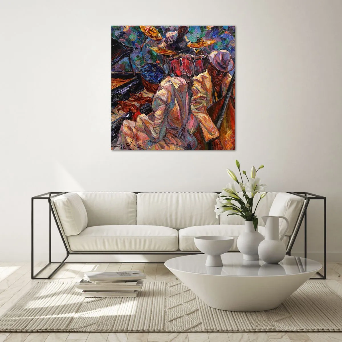 Obraz na skle - V jednom rytme - 70x70 cm