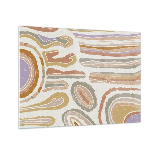 Obraz na skle - Farebné abstraktné tvary pripomínajúce prierezy minerálov - 70x50cm - Farebné prierezy - Moderná nástenná dekorácia do obývacej izby a spálne ARTTOR