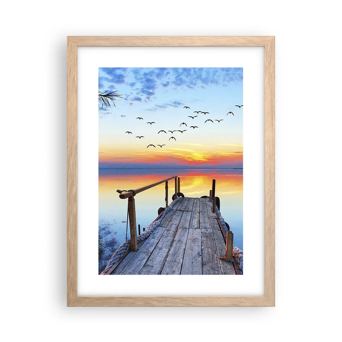 Plagát v ráme zo svetlého duba - Je čas isť späť… - 30x40 cm