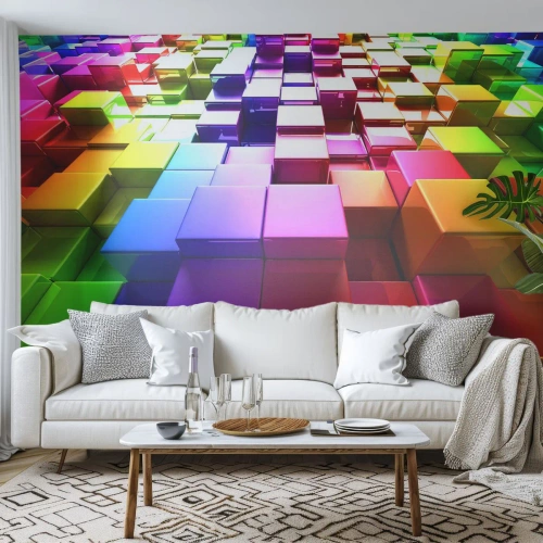 Fototapeta Premium Canvas - Op-artové spoločne v tíme - Abstrakcia, Grafika, 3D - 450x315 cm
