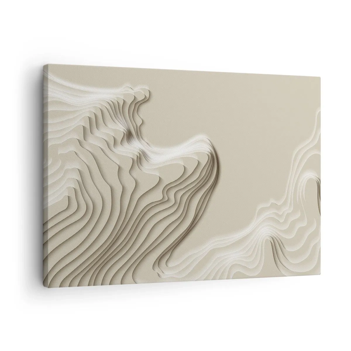 Obraz na plátne - Abstraktný vzor v odtieňoch béžovej s lineárnym efektom. - 70x50cm - Topografia umenia - Moderná nástenná dekorácia do obývacej izby a spálne ARTTOR